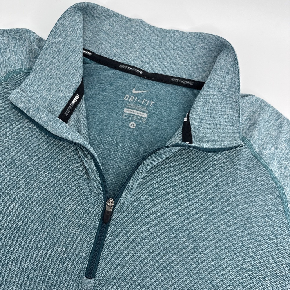 Nike Dri-FIT 1/4 Zip Pullover Women's XL Teal Running Thumbholes